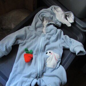 Warm Footed Hooded Baby Bunny Suit